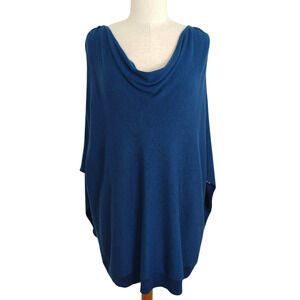 Chico's Touch of Cashmere Drape Neck Pullover Sweater Size XXL / 4 Blue Soft